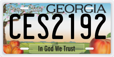 GA license plate CES2192