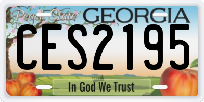GA license plate CES2195
