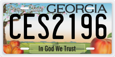 GA license plate CES2196