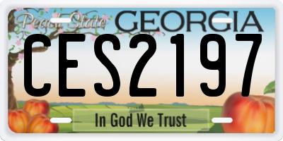 GA license plate CES2197