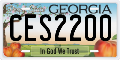 GA license plate CES2200