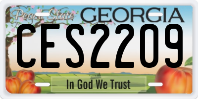 GA license plate CES2209