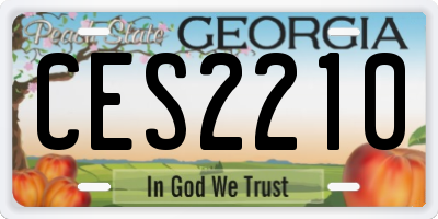 GA license plate CES2210