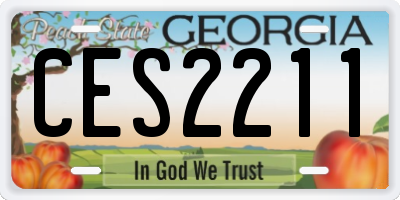GA license plate CES2211
