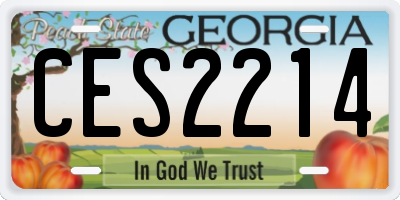 GA license plate CES2214