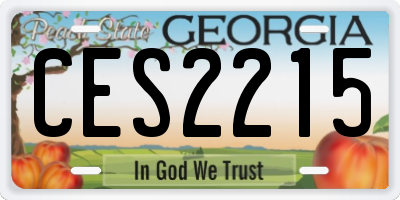 GA license plate CES2215