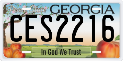GA license plate CES2216