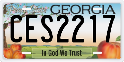 GA license plate CES2217