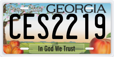 GA license plate CES2219