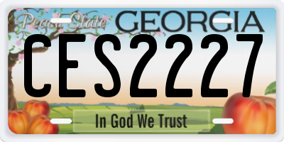 GA license plate CES2227