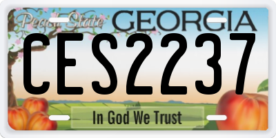 GA license plate CES2237