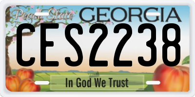 GA license plate CES2238