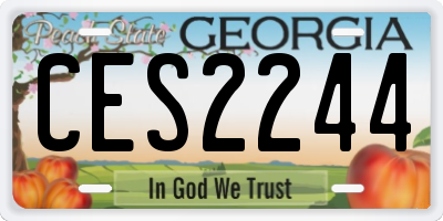 GA license plate CES2244