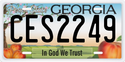 GA license plate CES2249