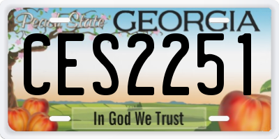 GA license plate CES2251