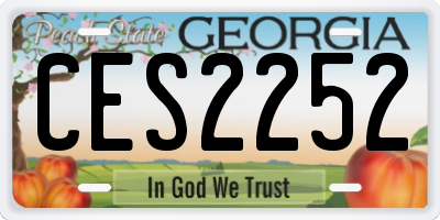 GA license plate CES2252