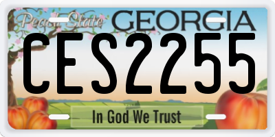 GA license plate CES2255