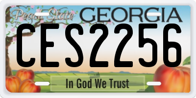 GA license plate CES2256