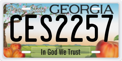 GA license plate CES2257