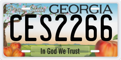 GA license plate CES2266