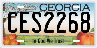 GA license plate CES2268