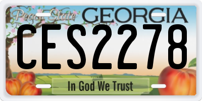 GA license plate CES2278
