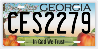 GA license plate CES2279