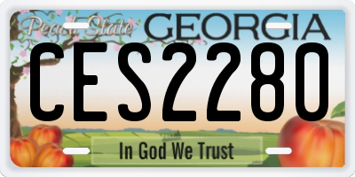 GA license plate CES2280