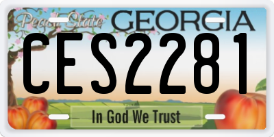 GA license plate CES2281