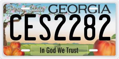 GA license plate CES2282