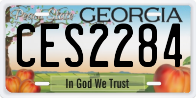 GA license plate CES2284