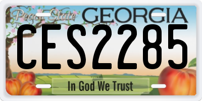 GA license plate CES2285
