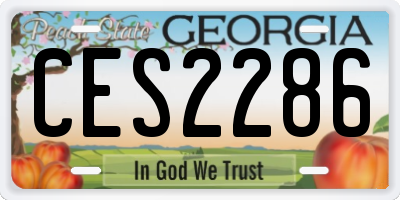 GA license plate CES2286