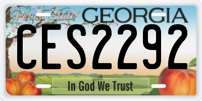 GA license plate CES2292