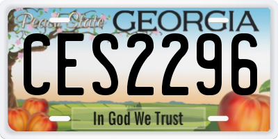 GA license plate CES2296