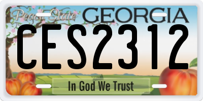 GA license plate CES2312