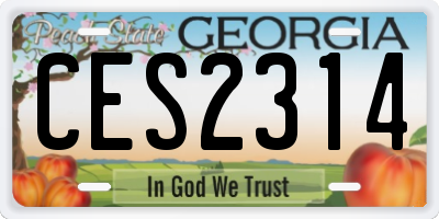 GA license plate CES2314