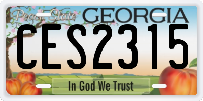 GA license plate CES2315