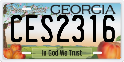 GA license plate CES2316