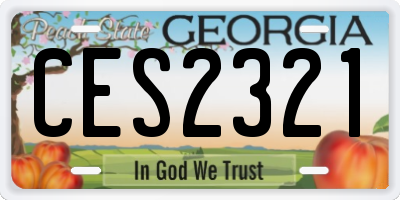GA license plate CES2321
