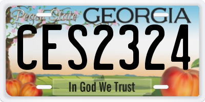 GA license plate CES2324