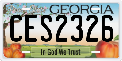 GA license plate CES2326