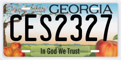 GA license plate CES2327