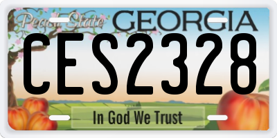 GA license plate CES2328