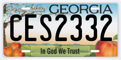 GA license plate CES2332