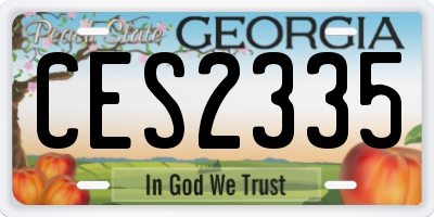 GA license plate CES2335
