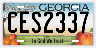 GA license plate CES2337
