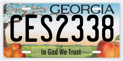 GA license plate CES2338