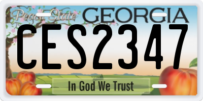 GA license plate CES2347