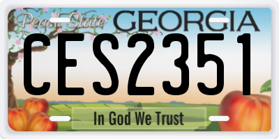 GA license plate CES2351